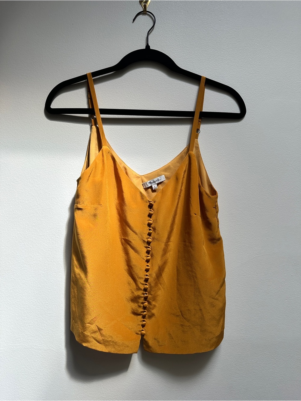 Madewell - Mustard Yellow Silk Button-Front Cami
